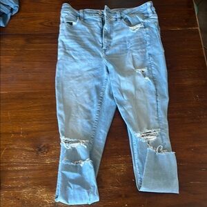 American Eagle Outfitters Blue Ankle Cropped Jeans